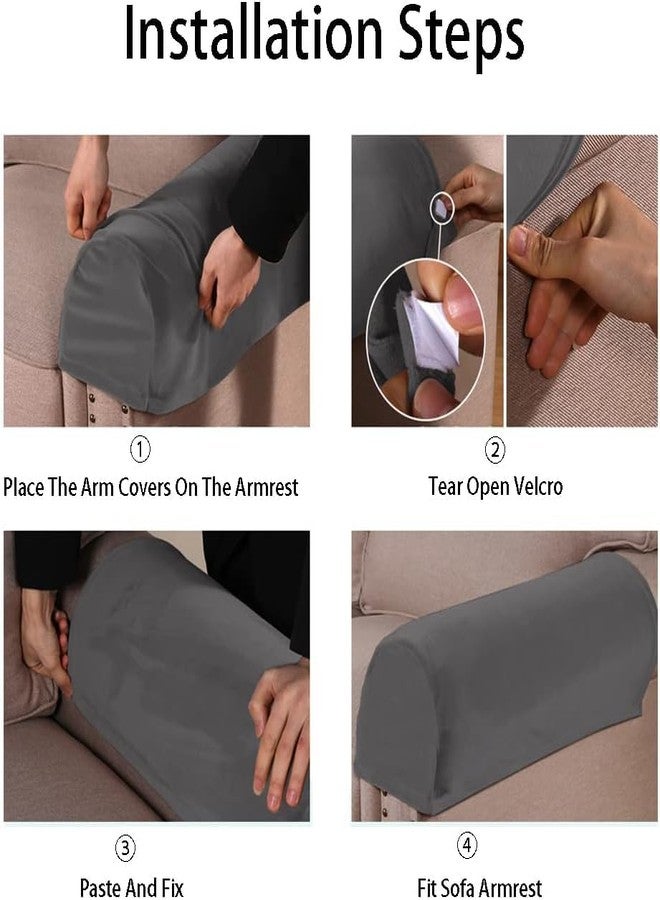Chaexii Soft Sofa Armrest Covers, Skin-Friendly Stretch Polyester Armrest Covers, Comfortable Scratch Resistant Sofa Armrest Cover for Square Armrest/Curved Armrest/Reclining Armrest, One Pair,Ivory - Image 5